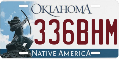 OK license plate 336BHM