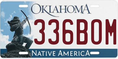OK license plate 336BOM