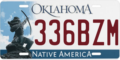 OK license plate 336BZM
