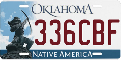 OK license plate 336CBF