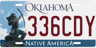 OK license plate 336CDY