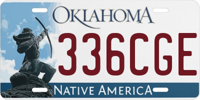 OK license plate 336CGE