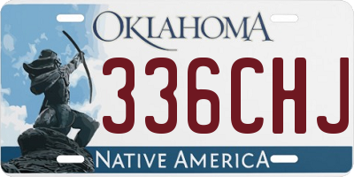 OK license plate 336CHJ