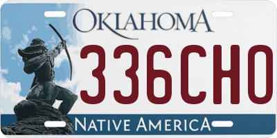 OK license plate 336CHO