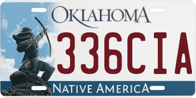 OK license plate 336CIA