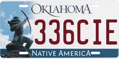 OK license plate 336CIE