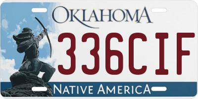 OK license plate 336CIF