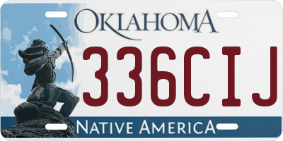 OK license plate 336CIJ