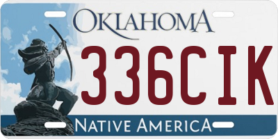 OK license plate 336CIK
