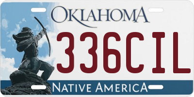 OK license plate 336CIL