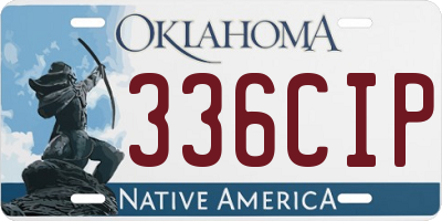 OK license plate 336CIP