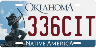OK license plate 336CIT