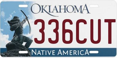 OK license plate 336CUT
