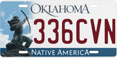 OK license plate 336CVN