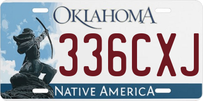 OK license plate 336CXJ