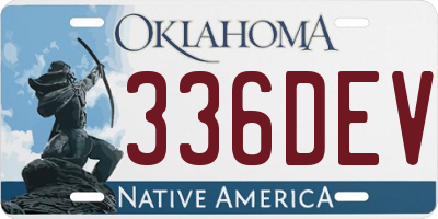 OK license plate 336DEV