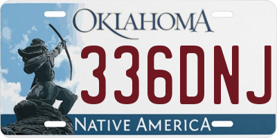 OK license plate 336DNJ