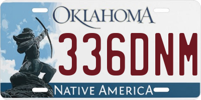 OK license plate 336DNM