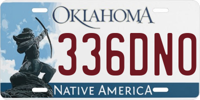 OK license plate 336DNO