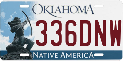 OK license plate 336DNW
