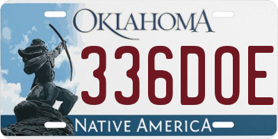 OK license plate 336DOE