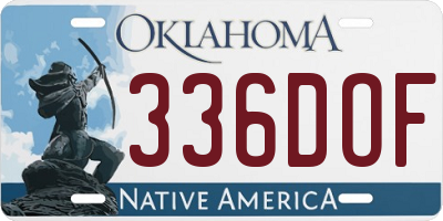 OK license plate 336DOF