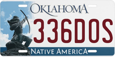 OK license plate 336DOS