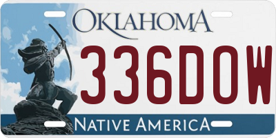 OK license plate 336DOW