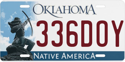 OK license plate 336DOY