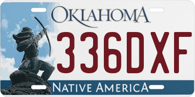 OK license plate 336DXF