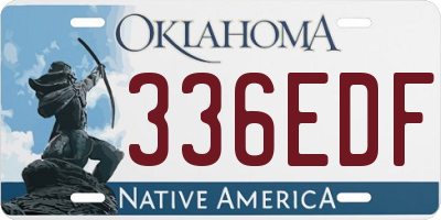 OK license plate 336EDF