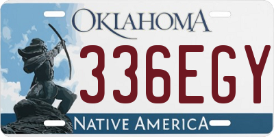 OK license plate 336EGY