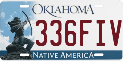 OK license plate 336FIV