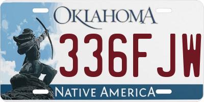 OK license plate 336FJW