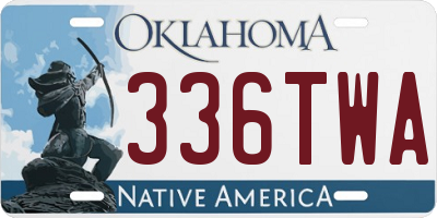 OK license plate 336TWA