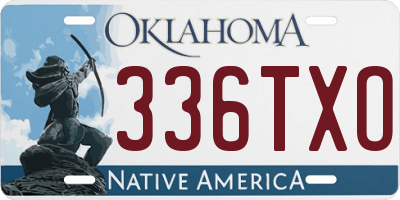 OK license plate 336TXO
