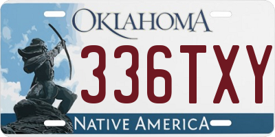OK license plate 336TXY
