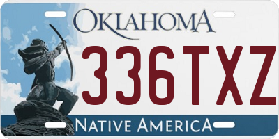 OK license plate 336TXZ