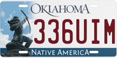OK license plate 336UIM
