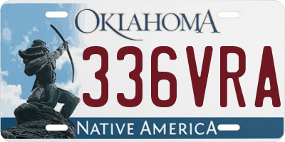 OK license plate 336VRA