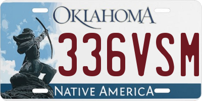 OK license plate 336VSM