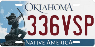 OK license plate 336VSP