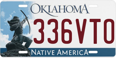 OK license plate 336VTO