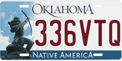 OK license plate 336VTQ