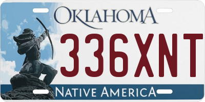 OK license plate 336XNT