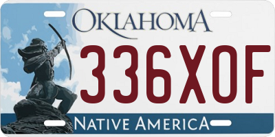 OK license plate 336XOF