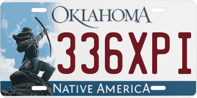 OK license plate 336XPI