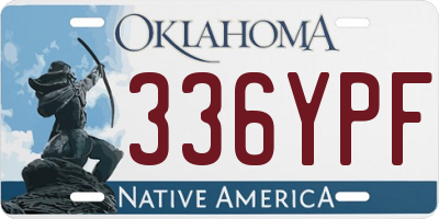OK license plate 336YPF