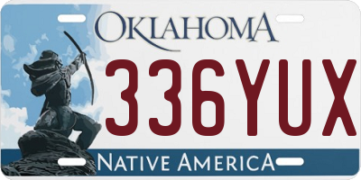 OK license plate 336YUX