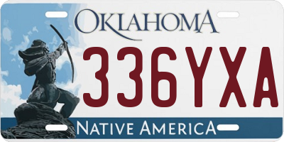 OK license plate 336YXA